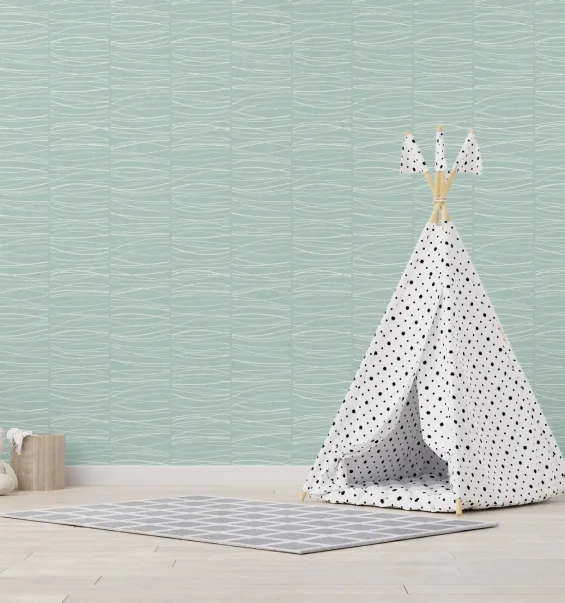SK Filson wallpaper in a British living room